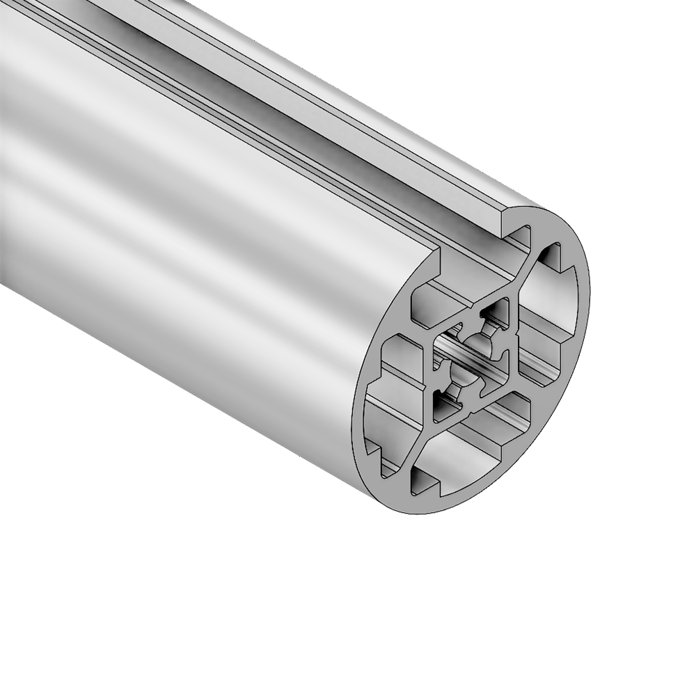 10-40R1-0-1500MM ALUMINUM PROFILE 40MM ROUND<br>1-SLOT, CUT TO LENGTH OF 1500MM